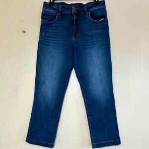 KUT Jeans Casual Denim Blue High Rise Cropped Straight Leg Jeans Size 12.